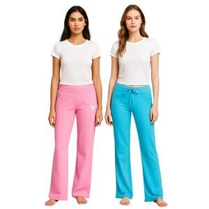 Victoria’s Secret PINK Sweatpants Lot of 2 Women’s Size Large Blue and Pink